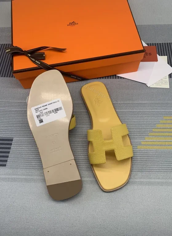 View 4 of Butter Yellow Calfskin Oran Slide - Luxe Minimal Sandal