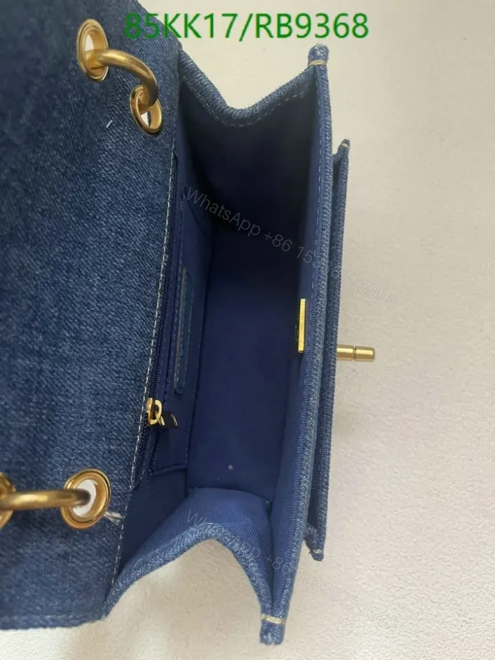 View 10 of Chanel Quilted Denim Black Flap Bag RB93681