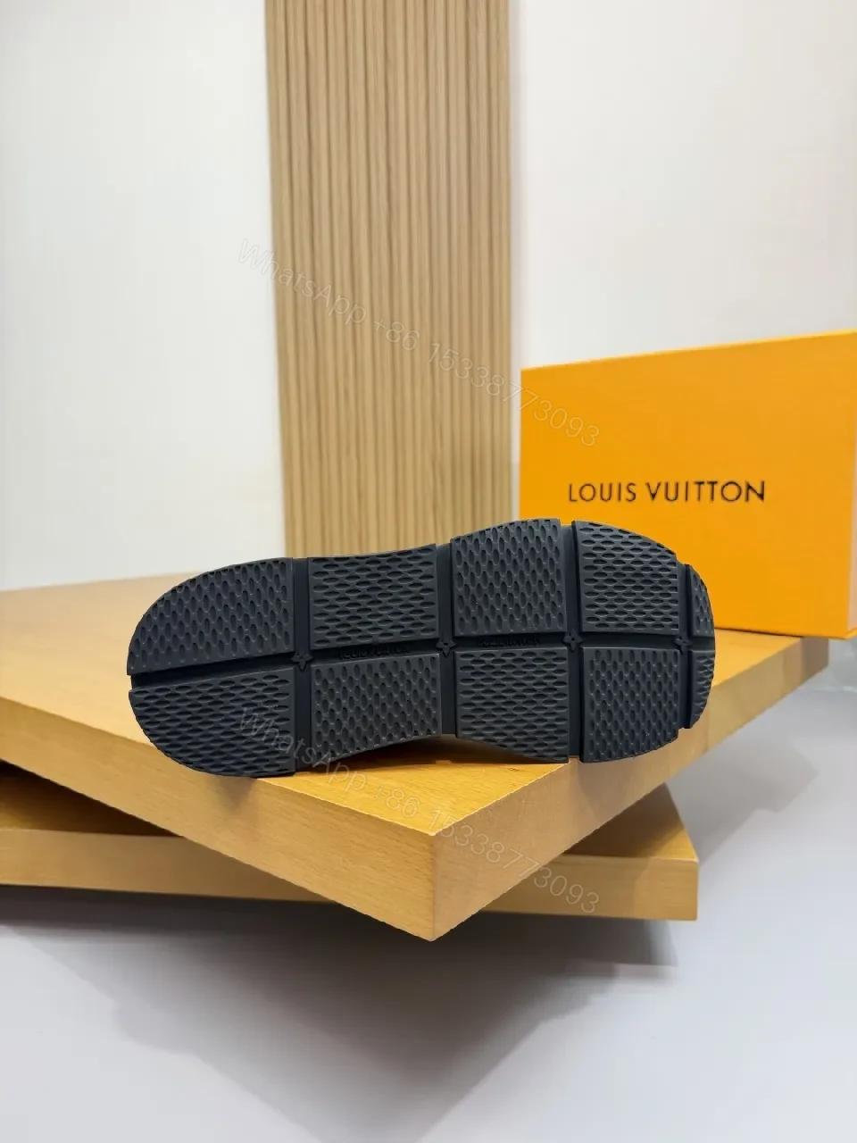 View 9 of Black Leather Trainer with Subtle Monogram Detailing - Everyday Luxe Comfort
