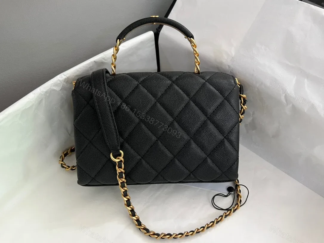 View 8 of Chanel Handle Woman’s Handbags Demi Lock Gold With Leather 19cm