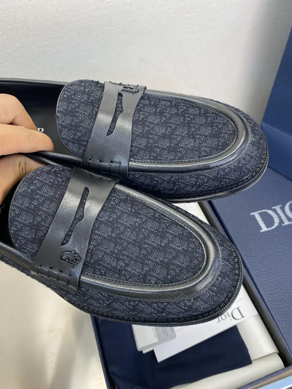 View 3 of Dark Denim Textured Driver: Premium Comfort Loafers for Everyday Sophistication