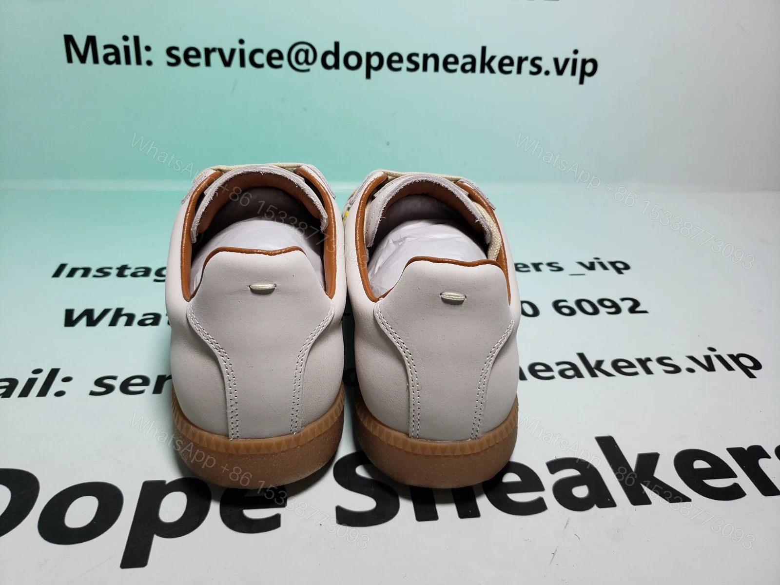 View 7 of Maison Margiela White Paint Replica Sneakers POIZON240805818