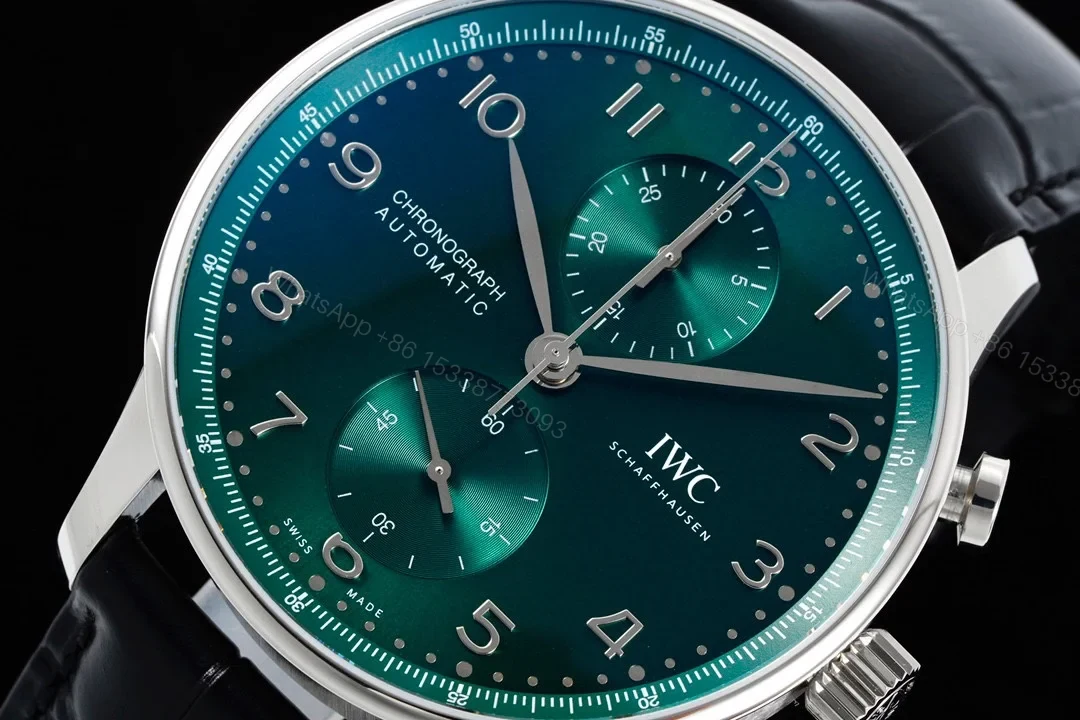 View 5 of IWC Portugieser Chronograph Stainless Steel / Green Dial IW3716-15