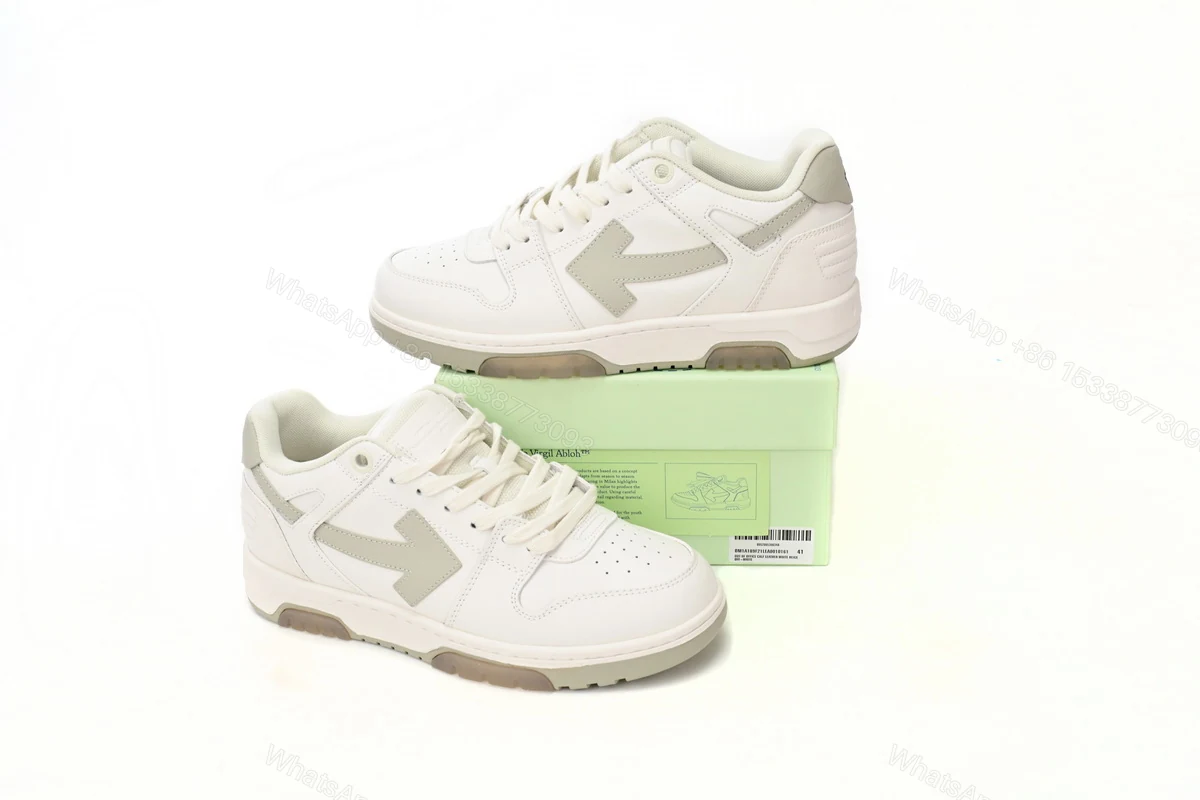 View 2 of OFF-WHITE Out Of Office "OOO" Low Tops White Grey 2021 OMIA189F21LEA0010161