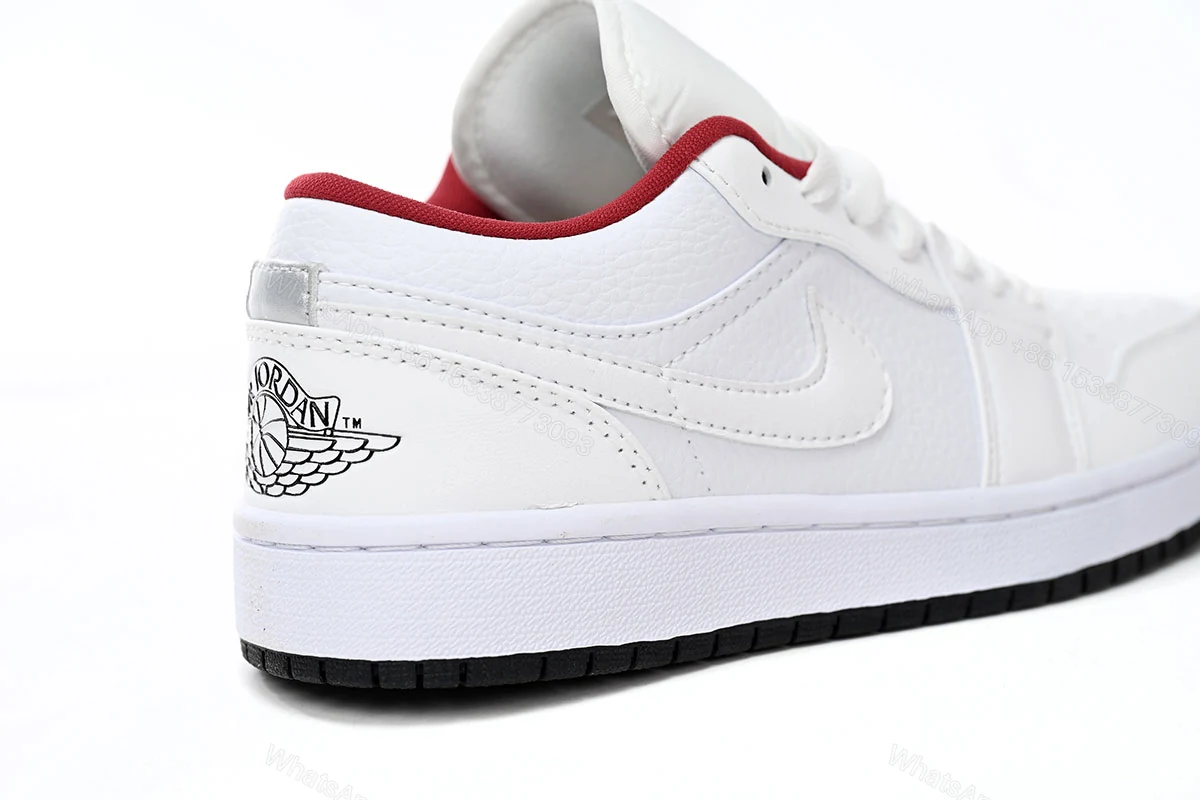View 3 of Air Jordan 1 Low All-white Red 553560-164