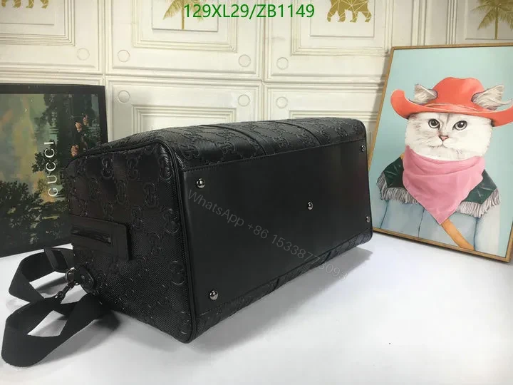 View 9 of Gucci Large Black Canvas Bag Knockoff Embossed with GG Logo VC73DZ