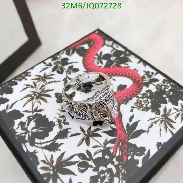 View 3 of Gucci Replica Men Tiger Silver Ring JQ0727285 – Bold and Refined