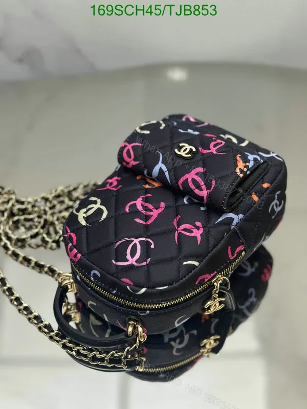 View 4 of Chanel Mini Backpack in Black Canvas and Leather PR7531