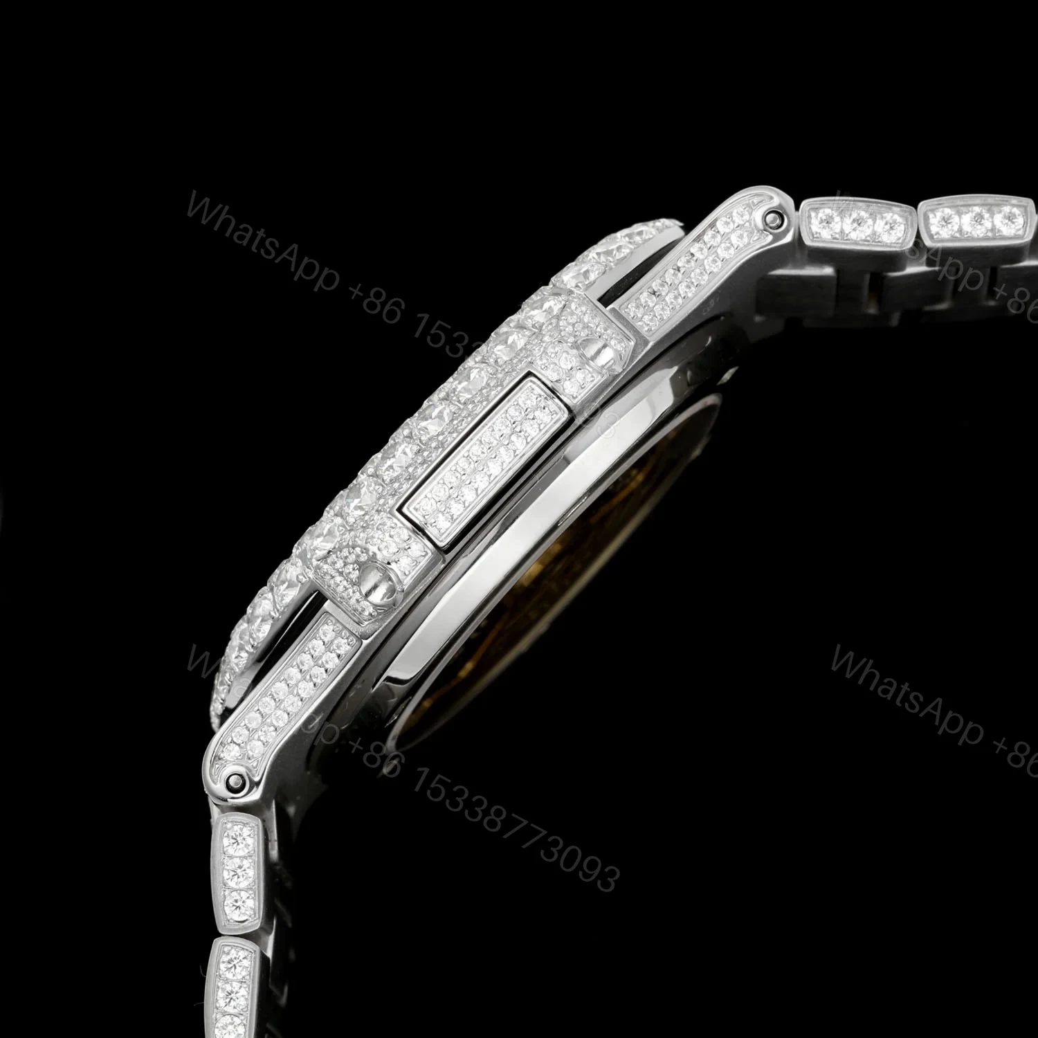 View 8 of Patek Philippe Nautilus 5711 Diamond Pavé Luxury Watch 40mm Full Diamond Edition AMG-PP-BD1-5711-FULL-DIAMOND