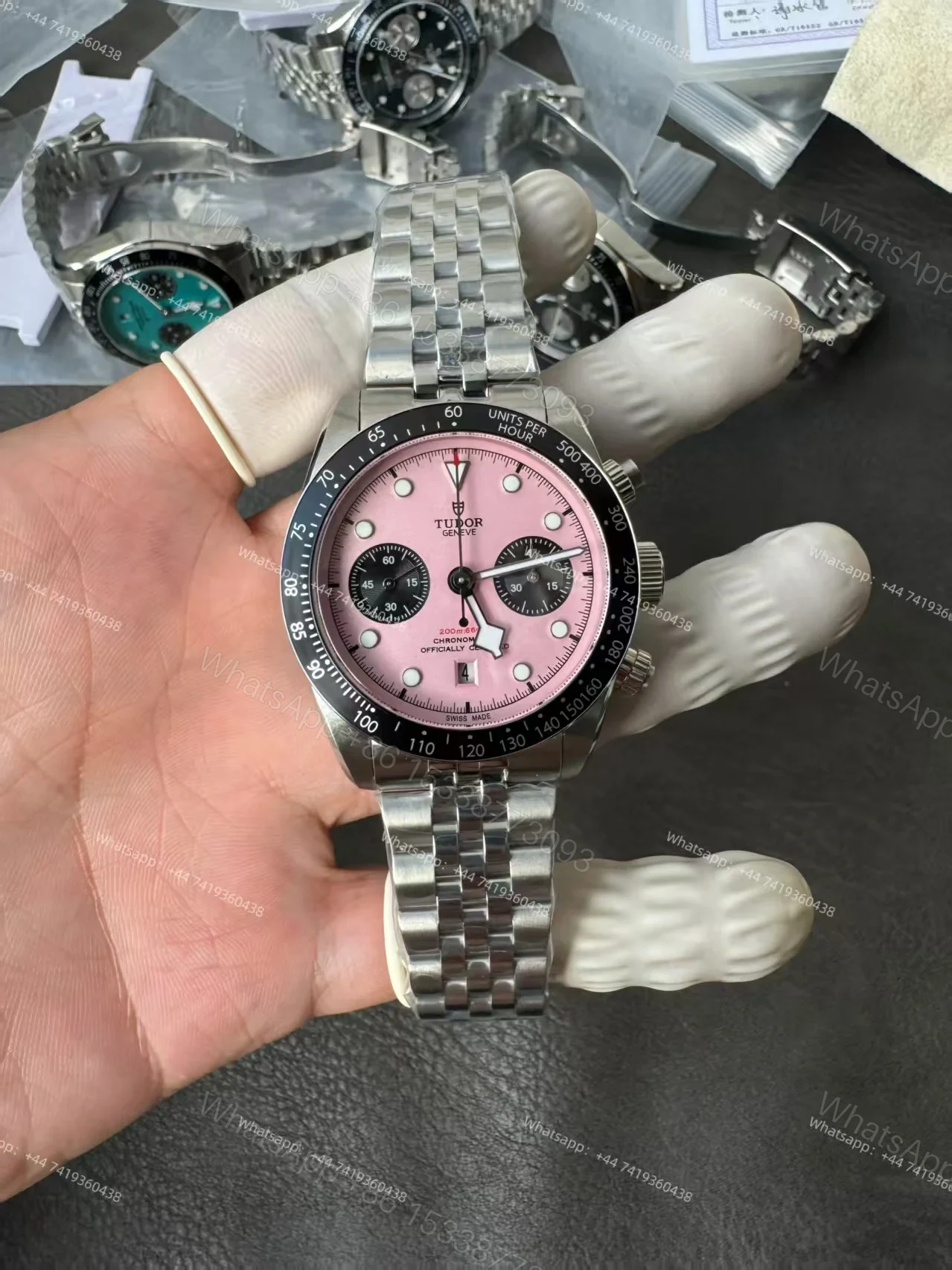 Tudor Super Clone Black Bay Chronograph M79360N-0019 Pink Dial — view 1