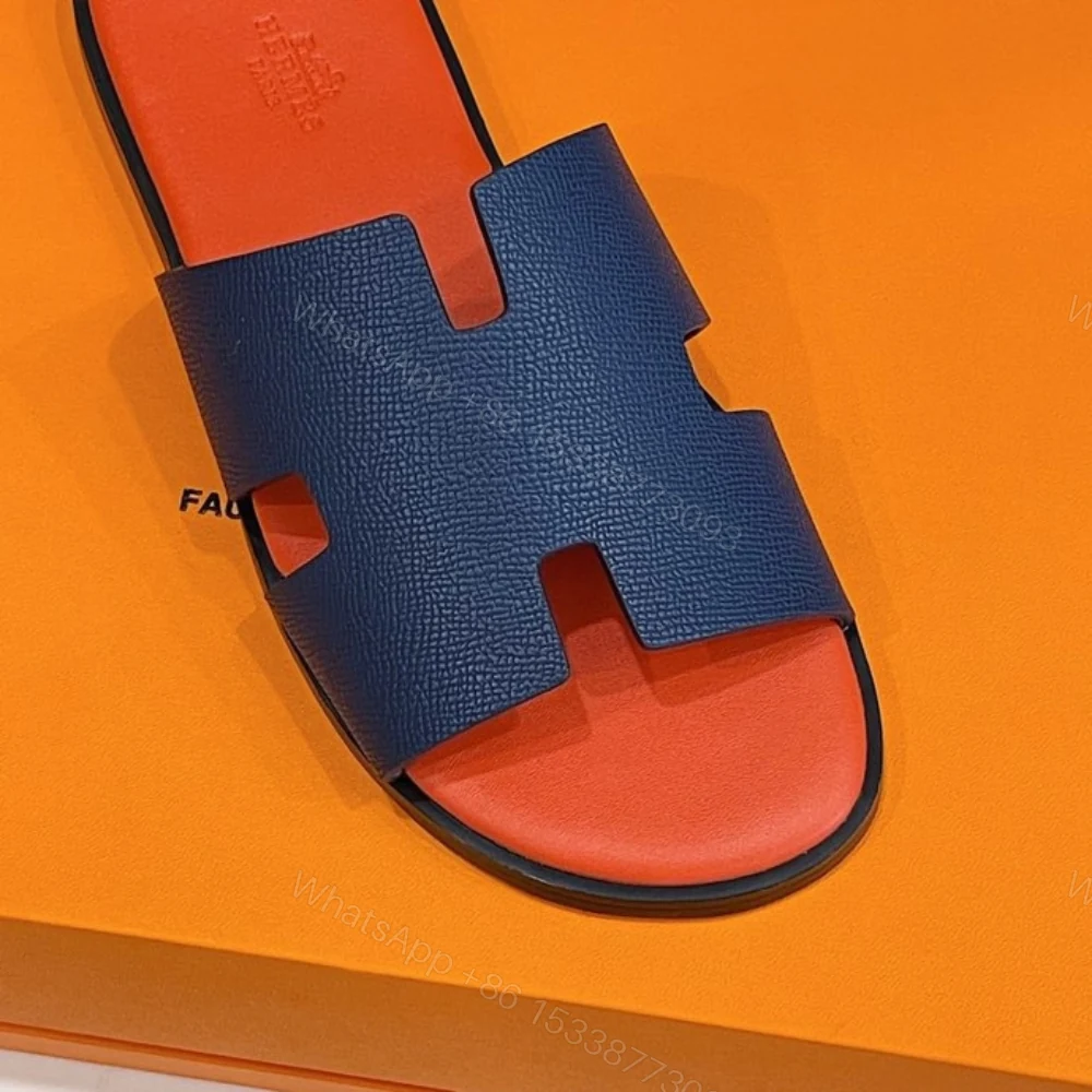View 6 of Hermes Izmir Sandal Orange & Blue For Men