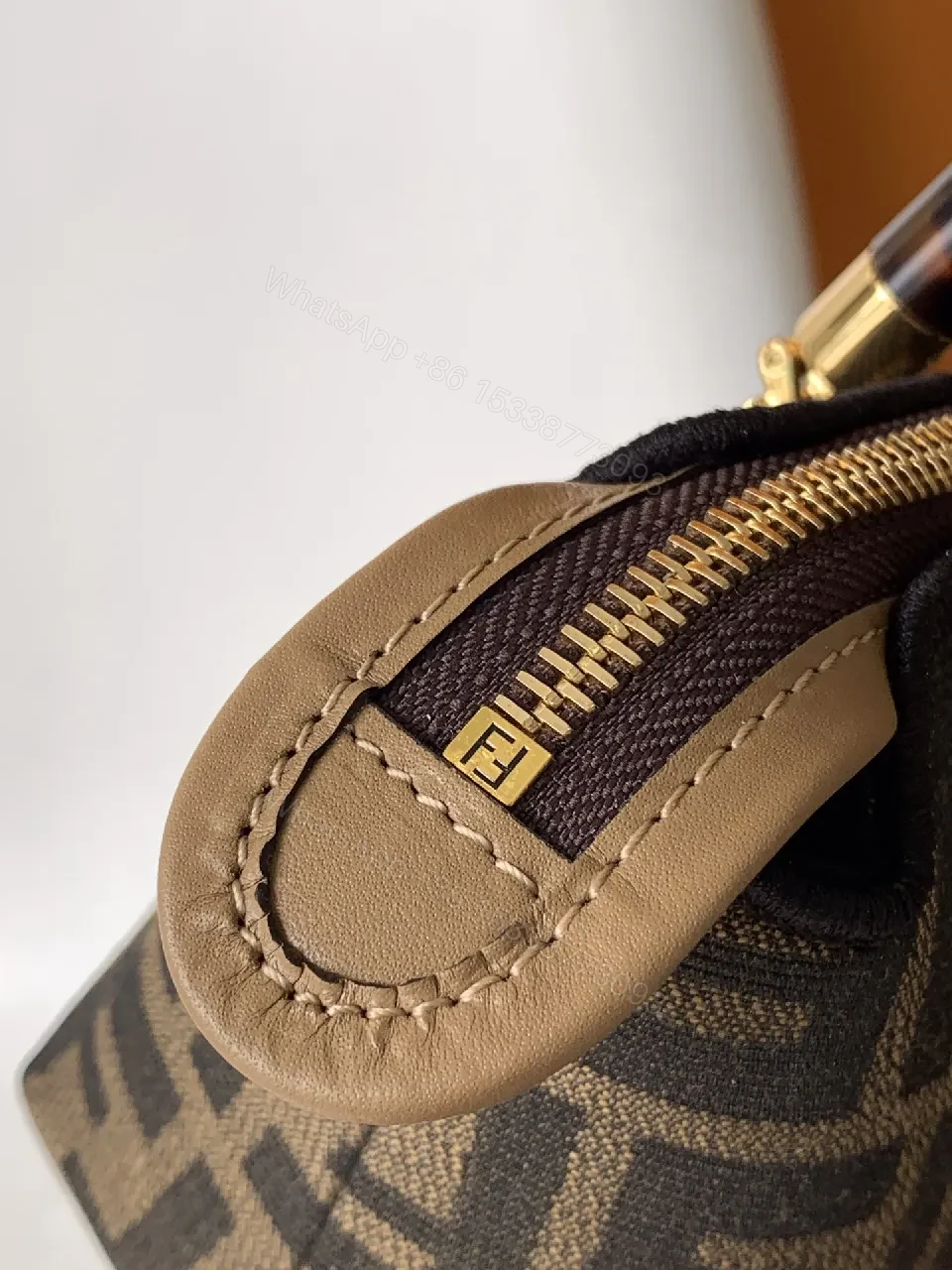 View 5 of Compact Monogram Tote: Luxe Everyday Carrier with Gold Hardware