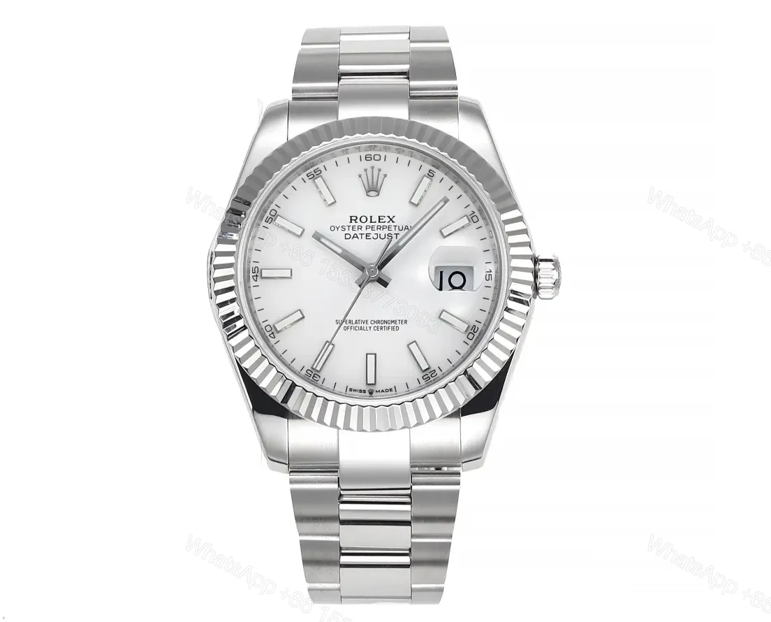 ROF Factory Clean Factory JVS Rolex Datejust Silver Fluted Bezel — view 1