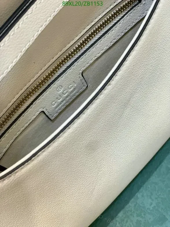View 8 of Gucci White Blondie Leather Shoulder Bag Dupe ZB11535 – Stylish Chain Strap