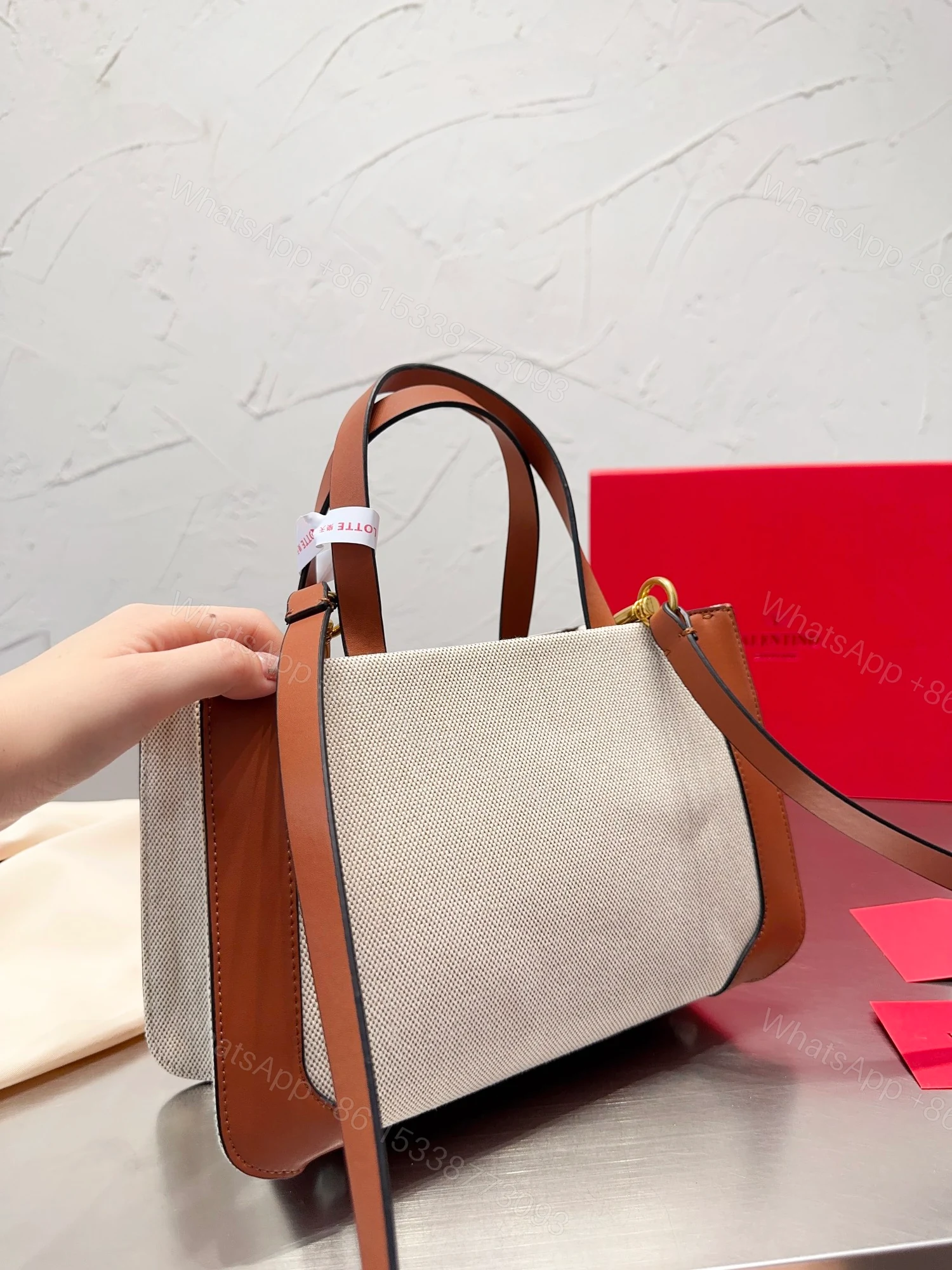 View 7 of VALENTINO GARAVANI SMALL VLOGO SIGNATURE TOTE BAG WHITE 22CM