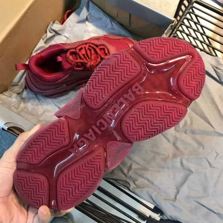 View 4 of BALENCIAGA TRIPLE S CLEAR SOLE SNEAKER IN RED – BB171