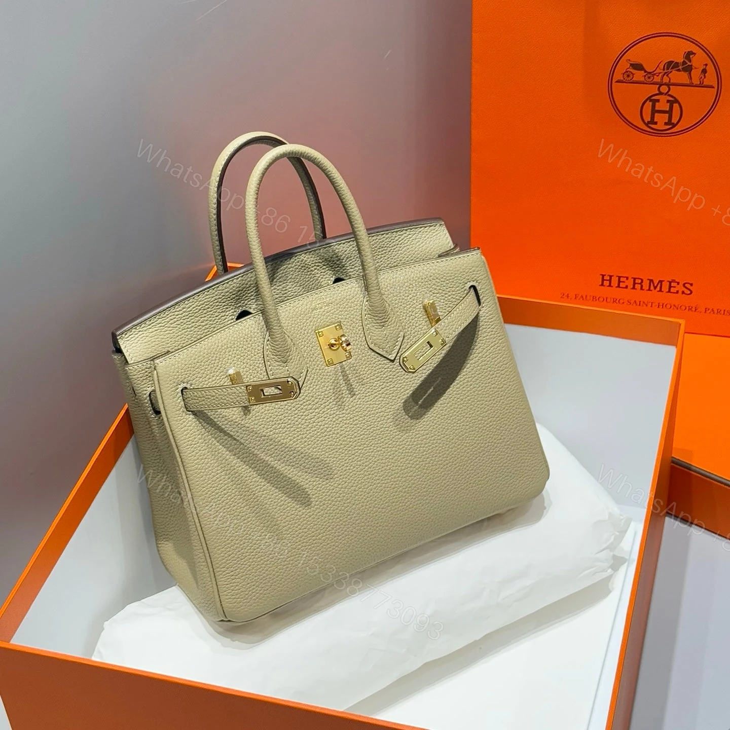 View 2 of HERMES BIRKIN 25 IN DARK KHAKI GOLD HARDWARE