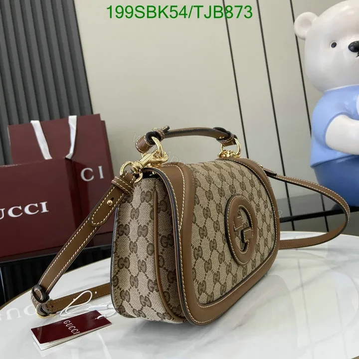 View 2 of Gucci Small Top Handle Bag in Beige and Dark Brown – GG Canvas & Leather (Model 819957)