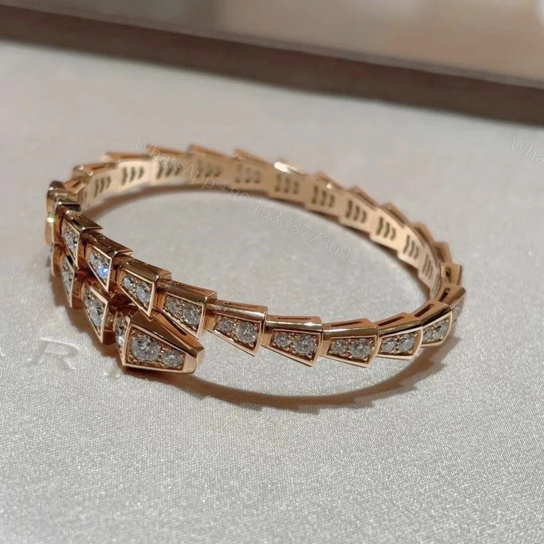 View 6 of Bvlgari Serpenti Viper Pave Diamond Bracelet 18K Rose Gold