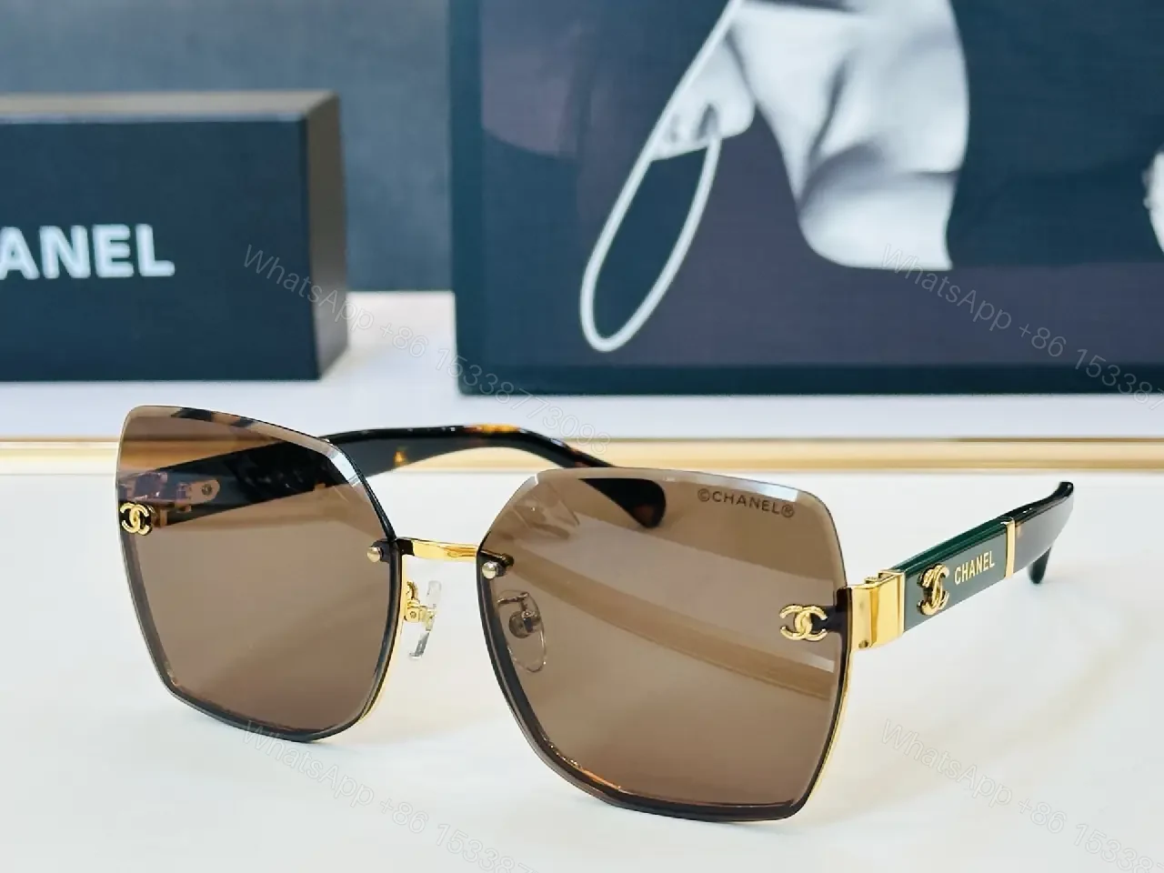 View 3 of Gray-Tone Metal & Acetate Sunglasses: Bold Geometry Lux