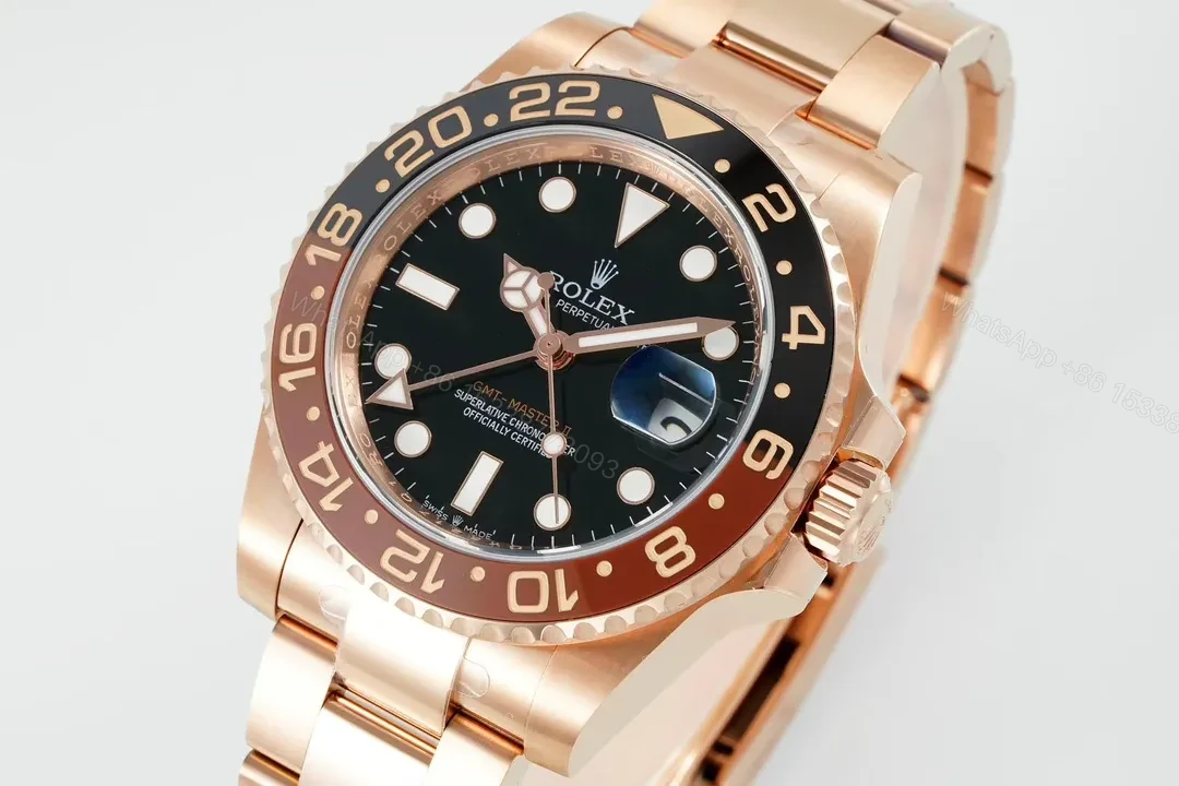 View 3 of C+ Factory Clean Factory EWE V5 Rose Gold GMT Black Dial Watch