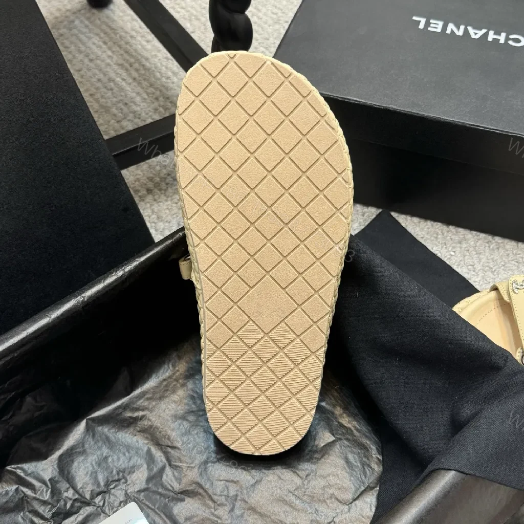 View 2 of Beige Leather Sandals – Couture Texture, All-Day Comfort