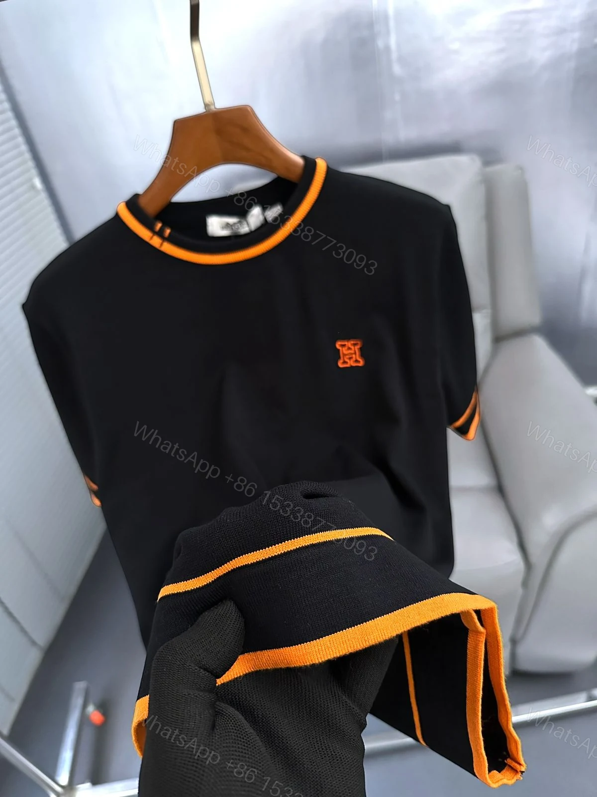 View 18 of FIRST COPY HERMES DESIGNER KNITTED ROUND NECK SUMMER T-SHIRT