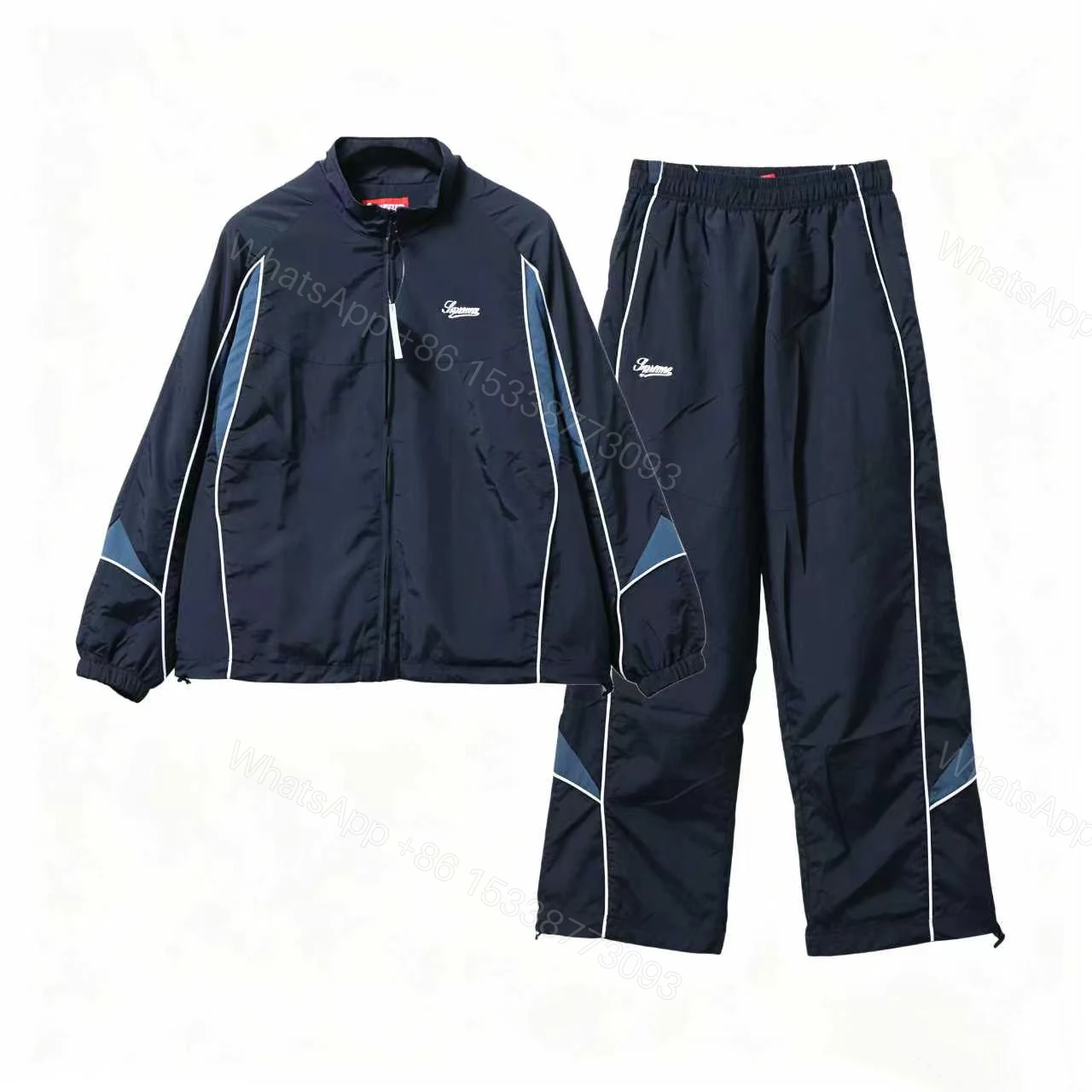 View 7 of Supreme 25FW Contrast Piping Track sweat suit black