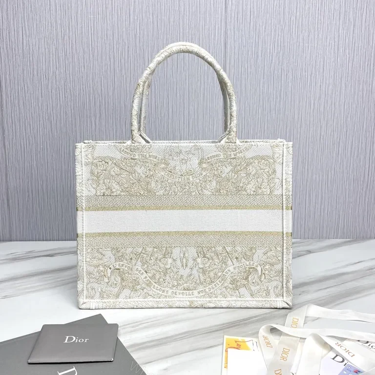 View 7 of Iconic Dior-Inspired Tote: Textured Canvas Luxury Tote