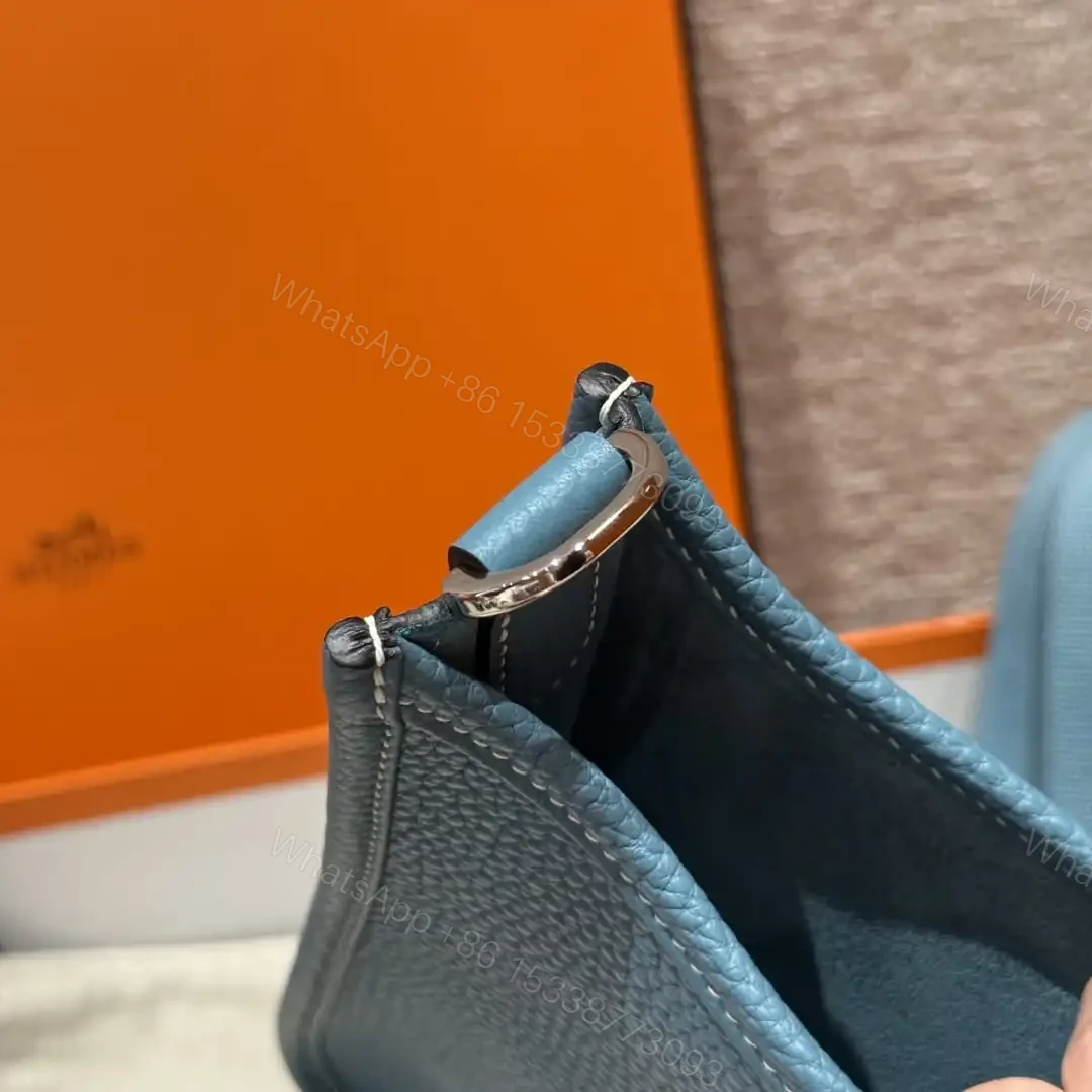 View 14 of 高仿Hermes*Evelyne23系列H087941CKU2牛仔藍銀扣純手工