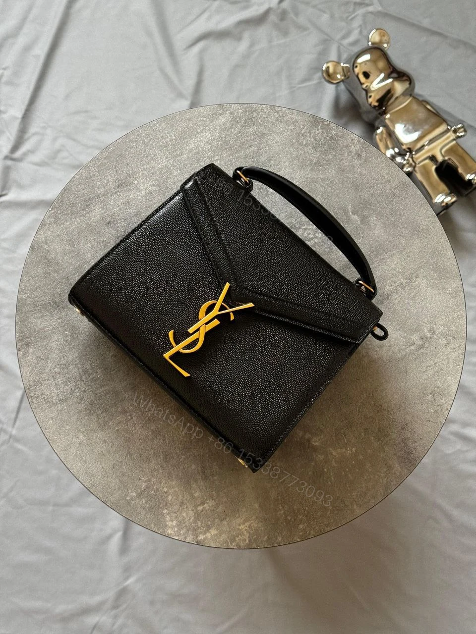 View 4 of Saint Laurent Grain de Poudre Medium Classic Monogram Cassandra