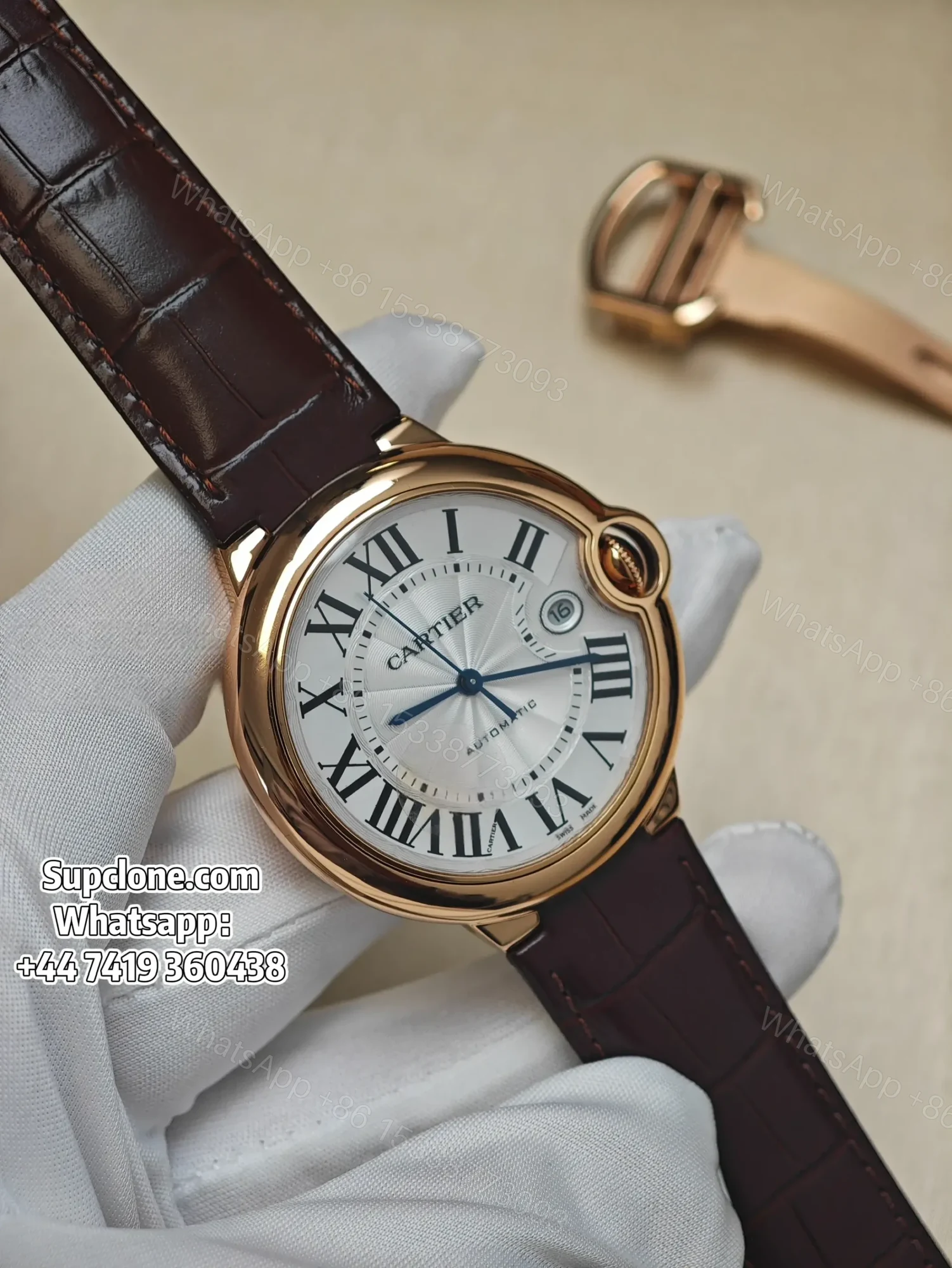 Cartier Ballon Bleu WGBB0030 42mm Rose Gold Super Clone Automatic Replica — view 1