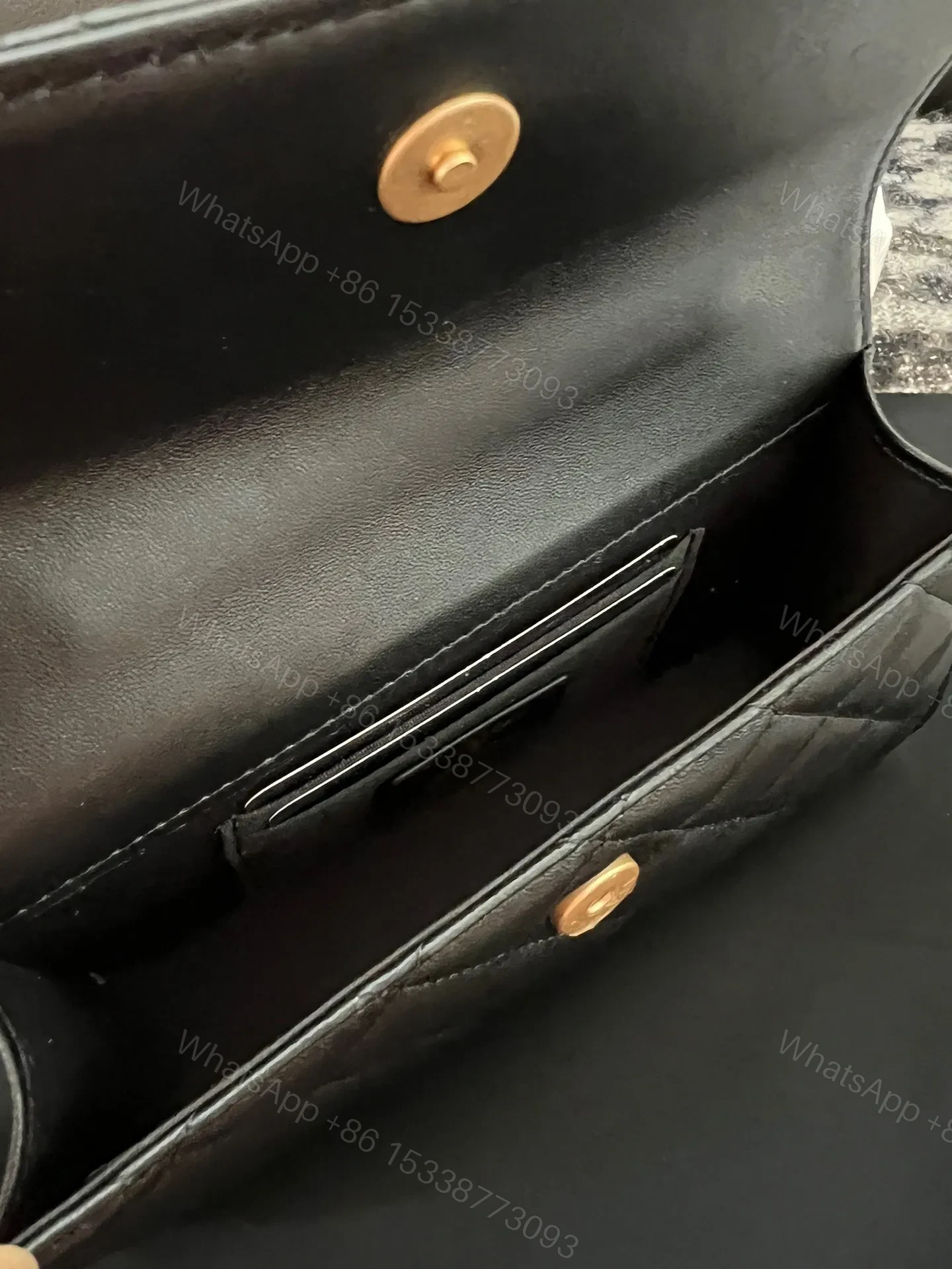 View 4 of Chanel Woc Black Handbags Pearl Handle Plated Lock Gold 19cm