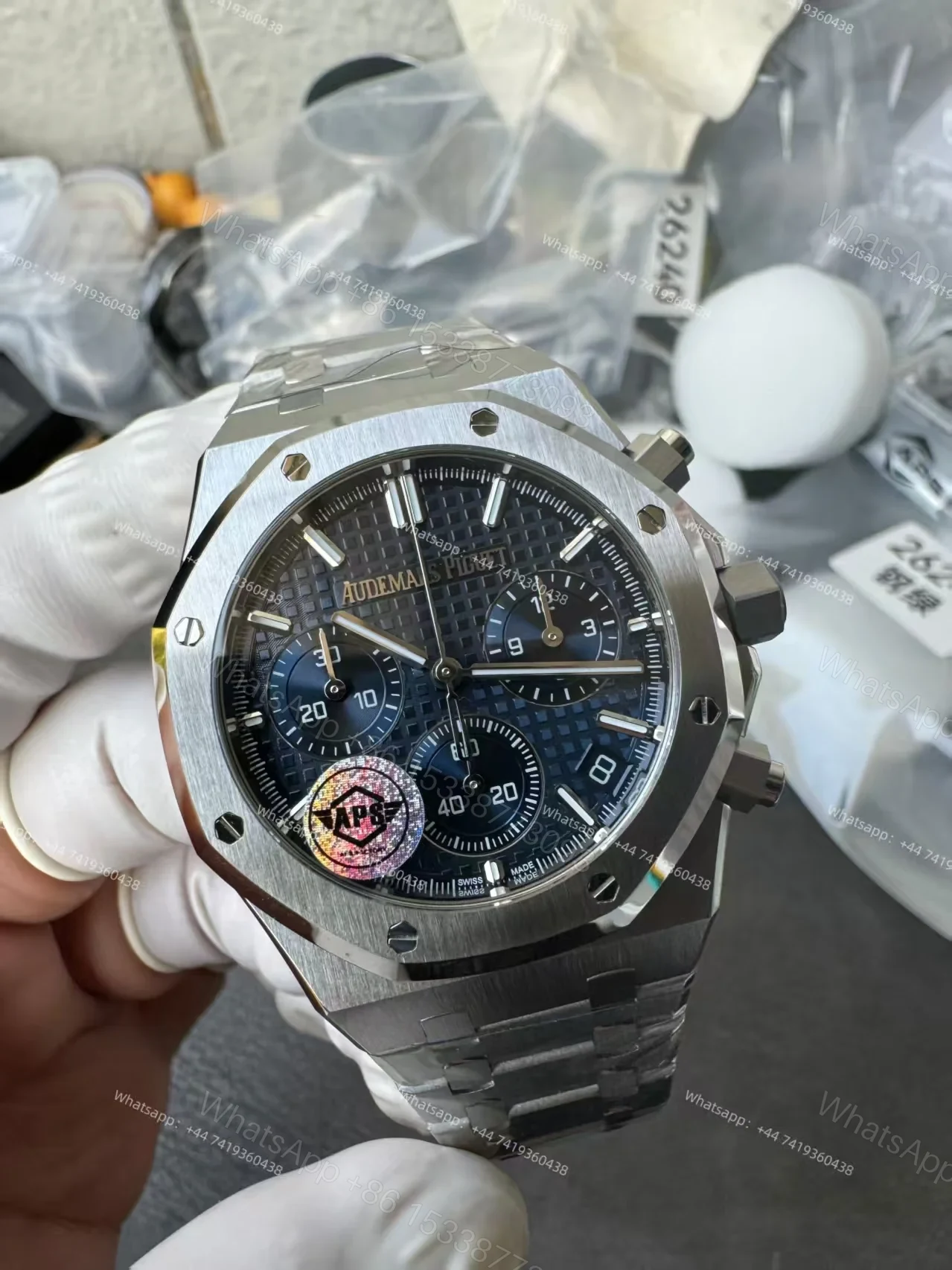 View 7 of Audemars Piguet Super Clone Royal Oak Blue Dial 26240 Chronograph 41mm Cal.4401