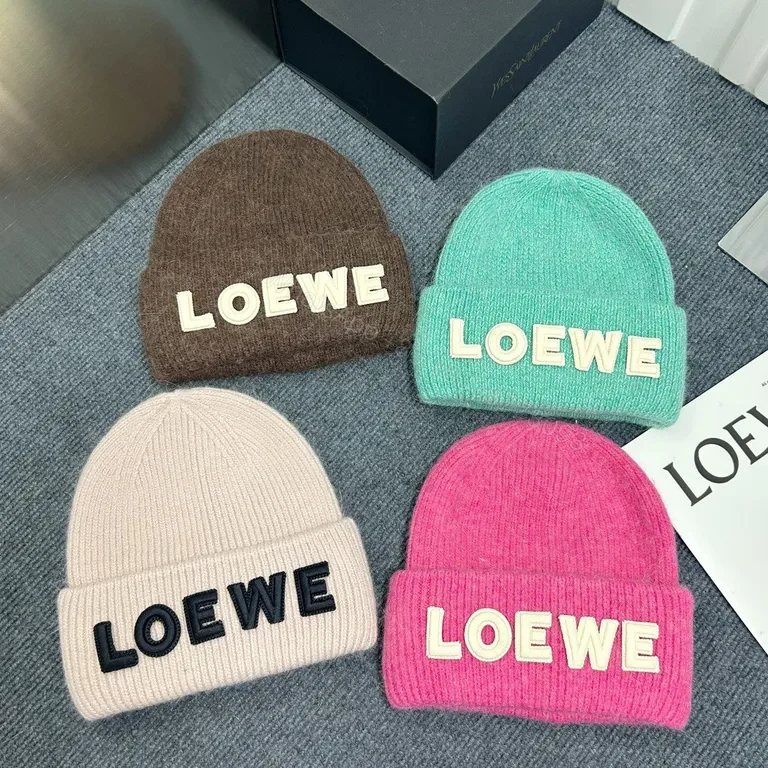 View 3 of Bold LOEWE Beanie: Luxe Knit with Standout Embroidery
