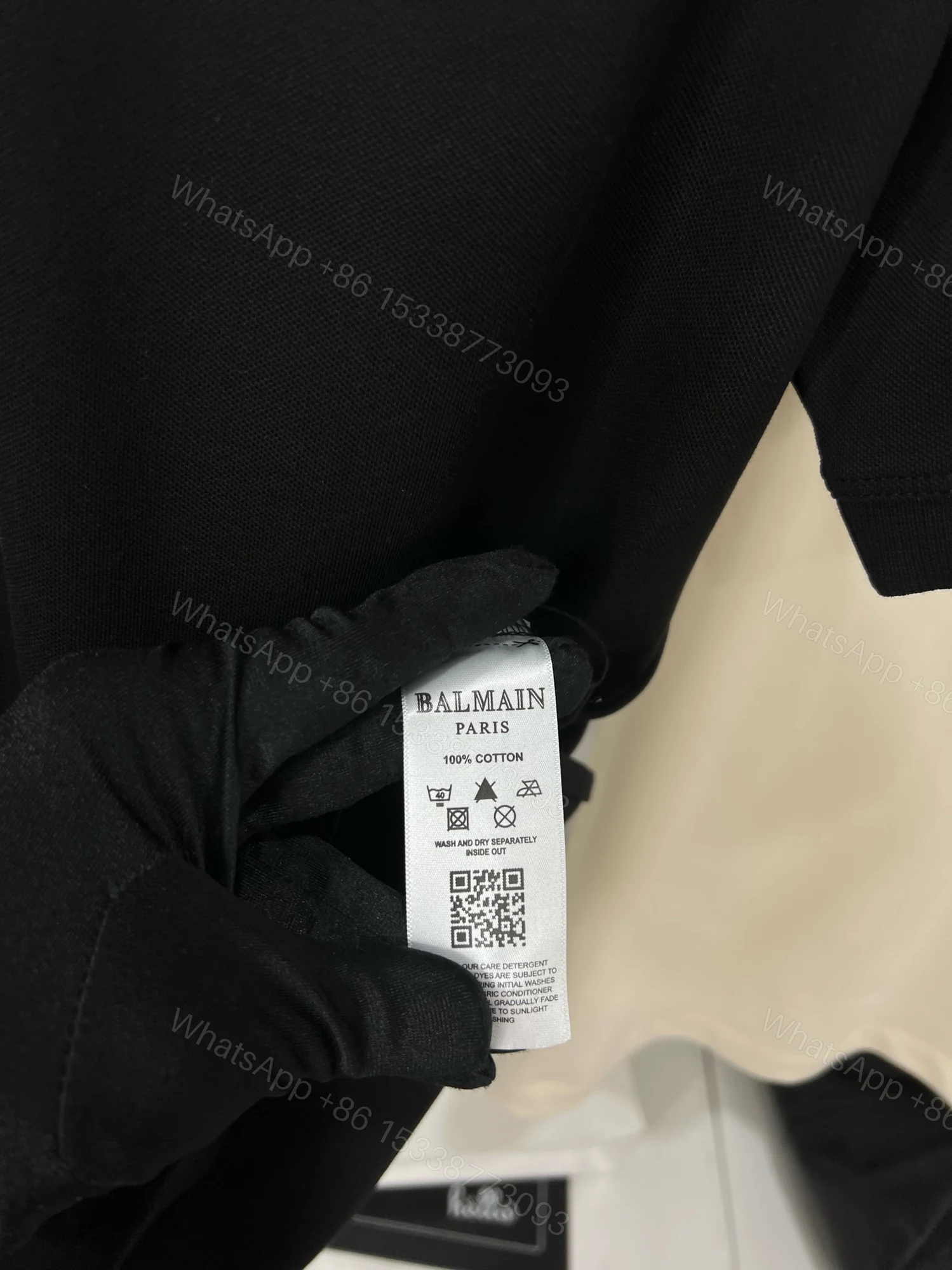 View 12 of First Copy BALMAIN Premium Zip Collar T-Shirt