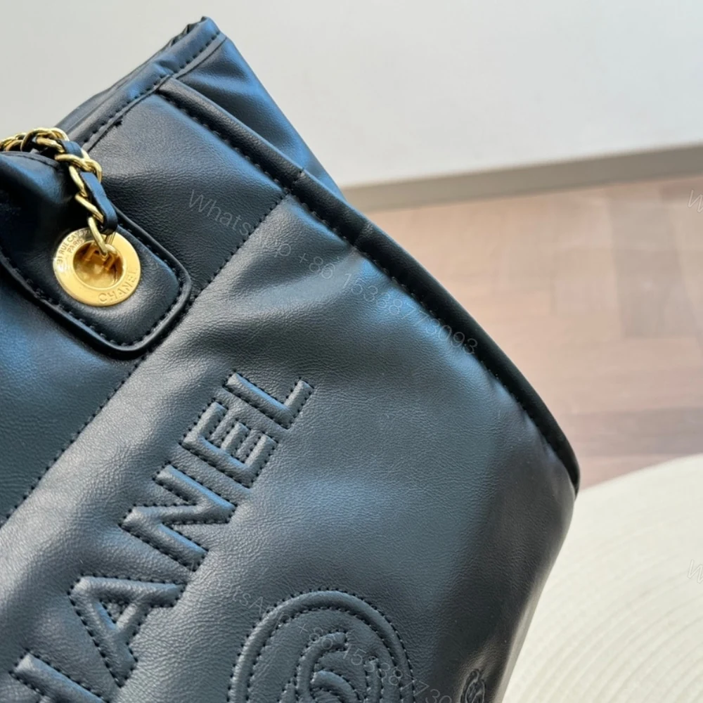 View 6 of Chanel Large Deauville Shopping Bag Black 31Cm