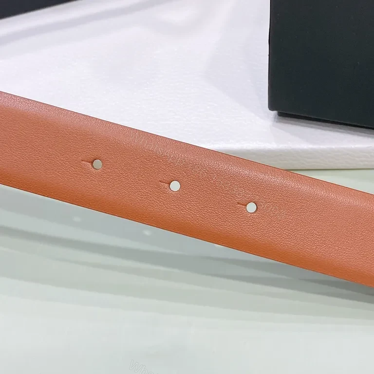 View 4 of Crystal Buckle Belt â€” Leather-Like, Caramel, Versatile Style