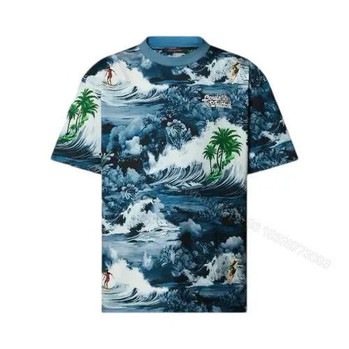 Lv Printed Short-Sleeved Cotton T-Shirt — view 1