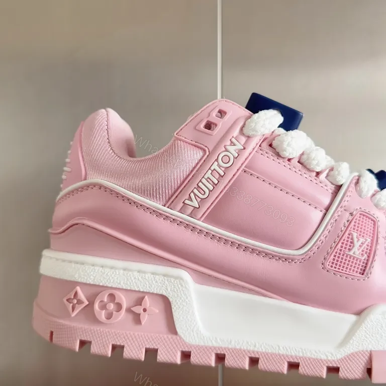 View 3 of Pink Luxe Louis-Inspired Sneaker: Sculpted Comfort, High-Top