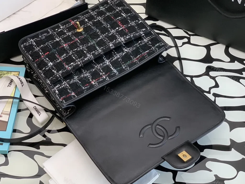 View 5 of Chanel-Inspired Tweed Satchel: Structured Luxury Bag