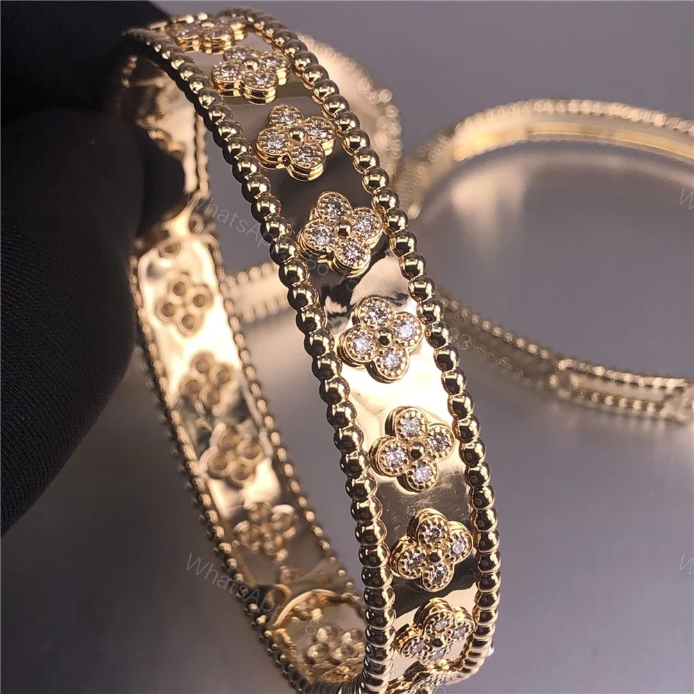 View 6 of Van Cleef & Arpels Perlee Clover Bracelet Diamonds VCARP3O100