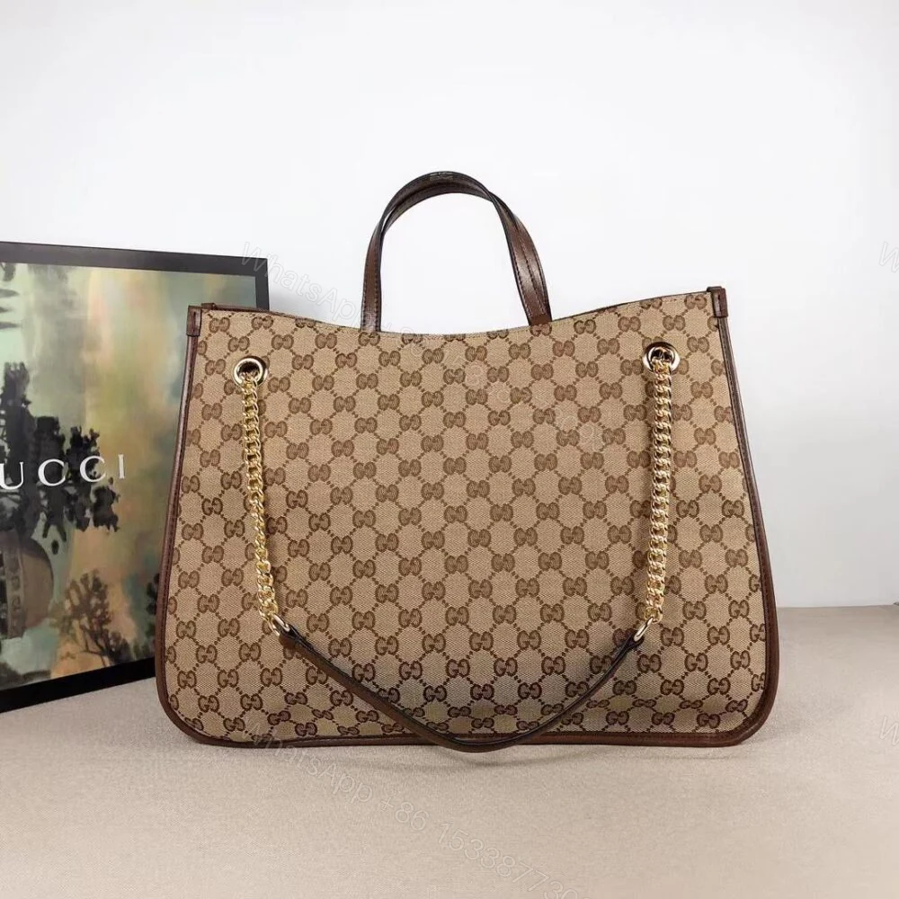 View 5 of Gucci Horsebit 1955 Shoulder Medium Tote Bag Brown 36Cm 623694
