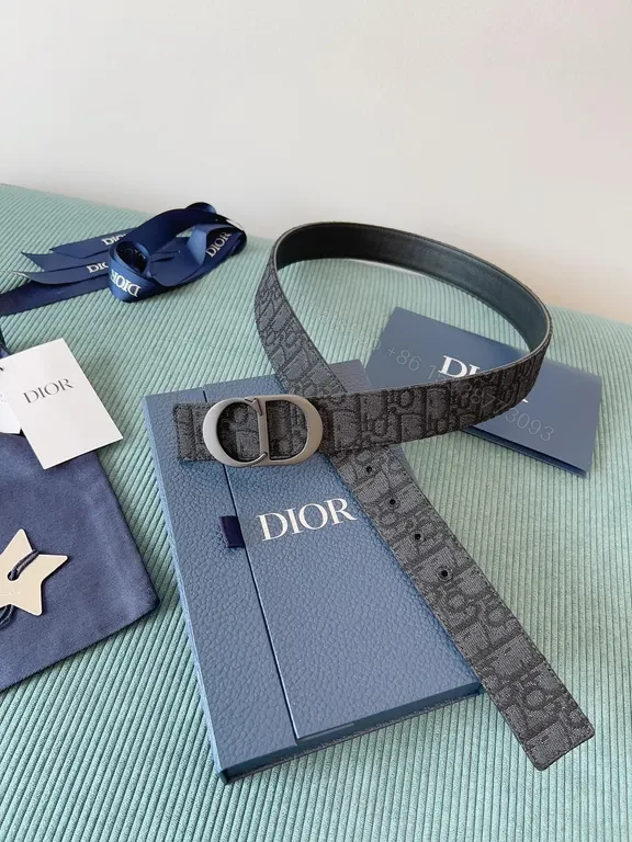 View 2 of Monogram Dior Belt: Subtle Luxury, Palladium Buckle, 2.5cm