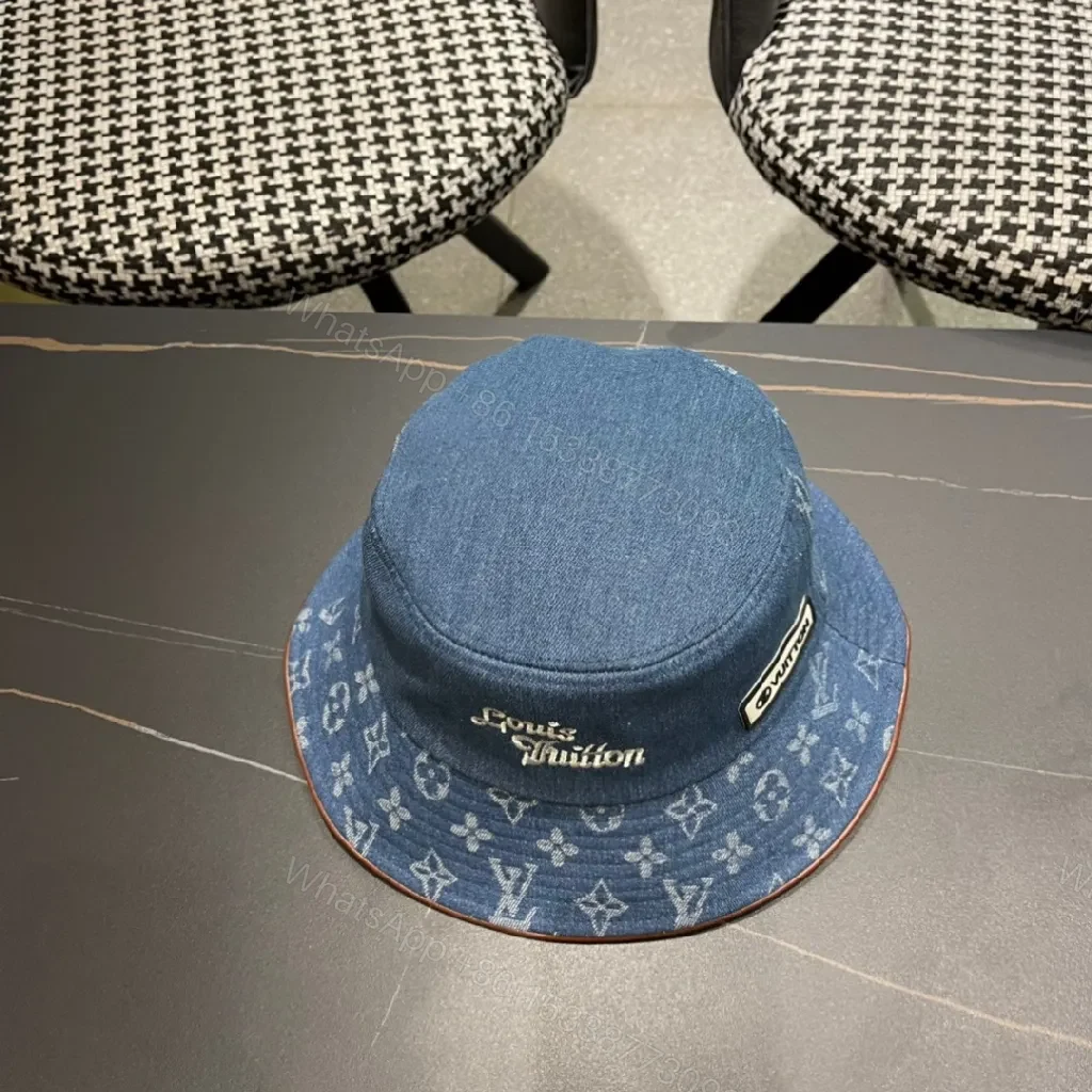 View 11 of Denim Bucket Hat with Monogram Detail – Sun Protection