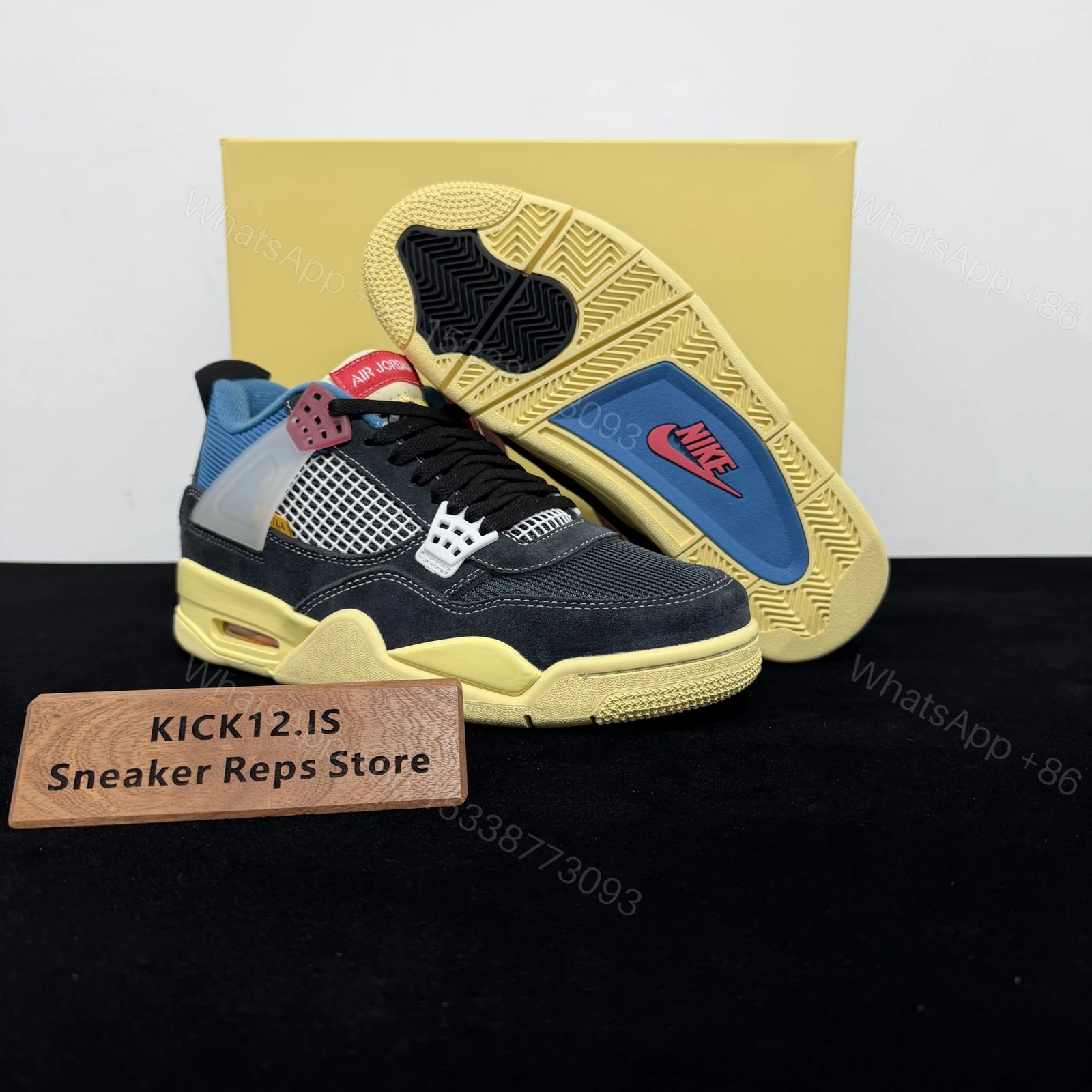 View 3 of Union LA×Air Jordan 4 Retro “Off Noir” Reps