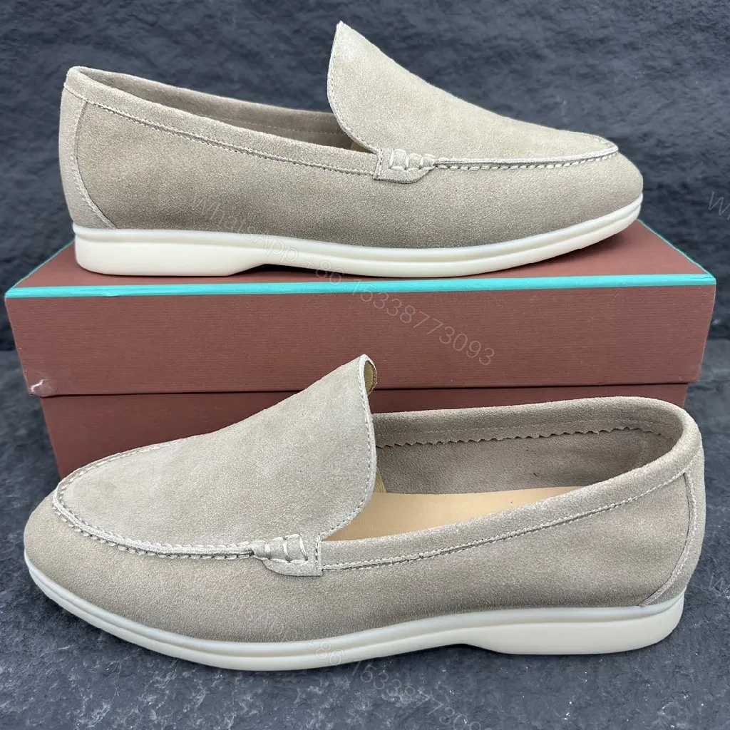 Neutral Suede Slip-On Loafers: Supreme Comfort — view 1