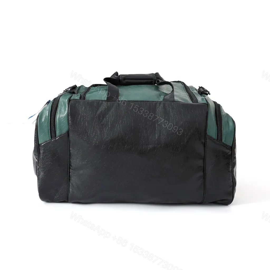 View 6 of Bold Black-Emerald Contrast Weekender, Iconic Three-Stripes Finish