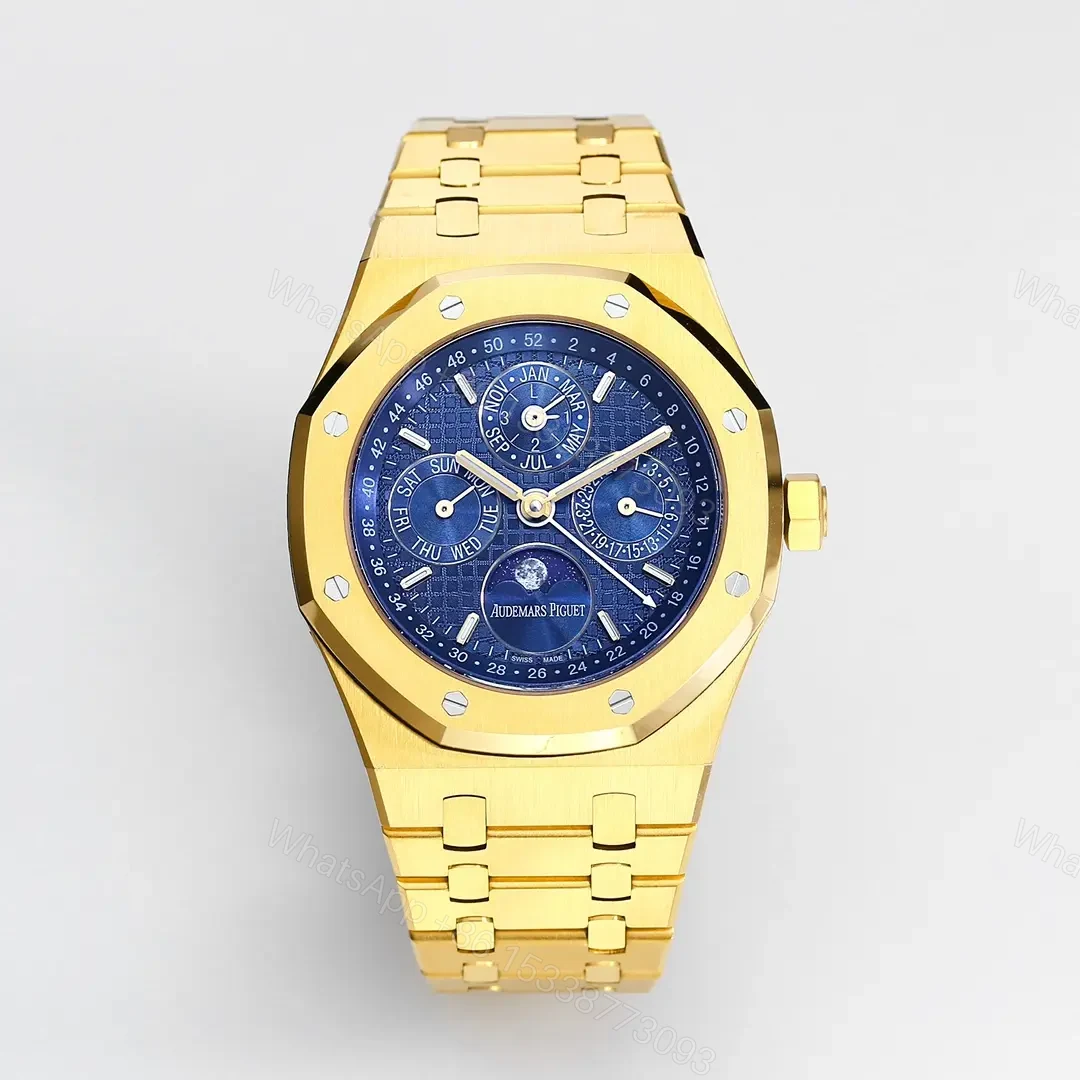 Audemars Piguet Royal Oak Perpetual Calendar Watch – Blue Dial, Gold Case and Bracelet, Ref. 26574ST.OO.1220ST.03 — view 1