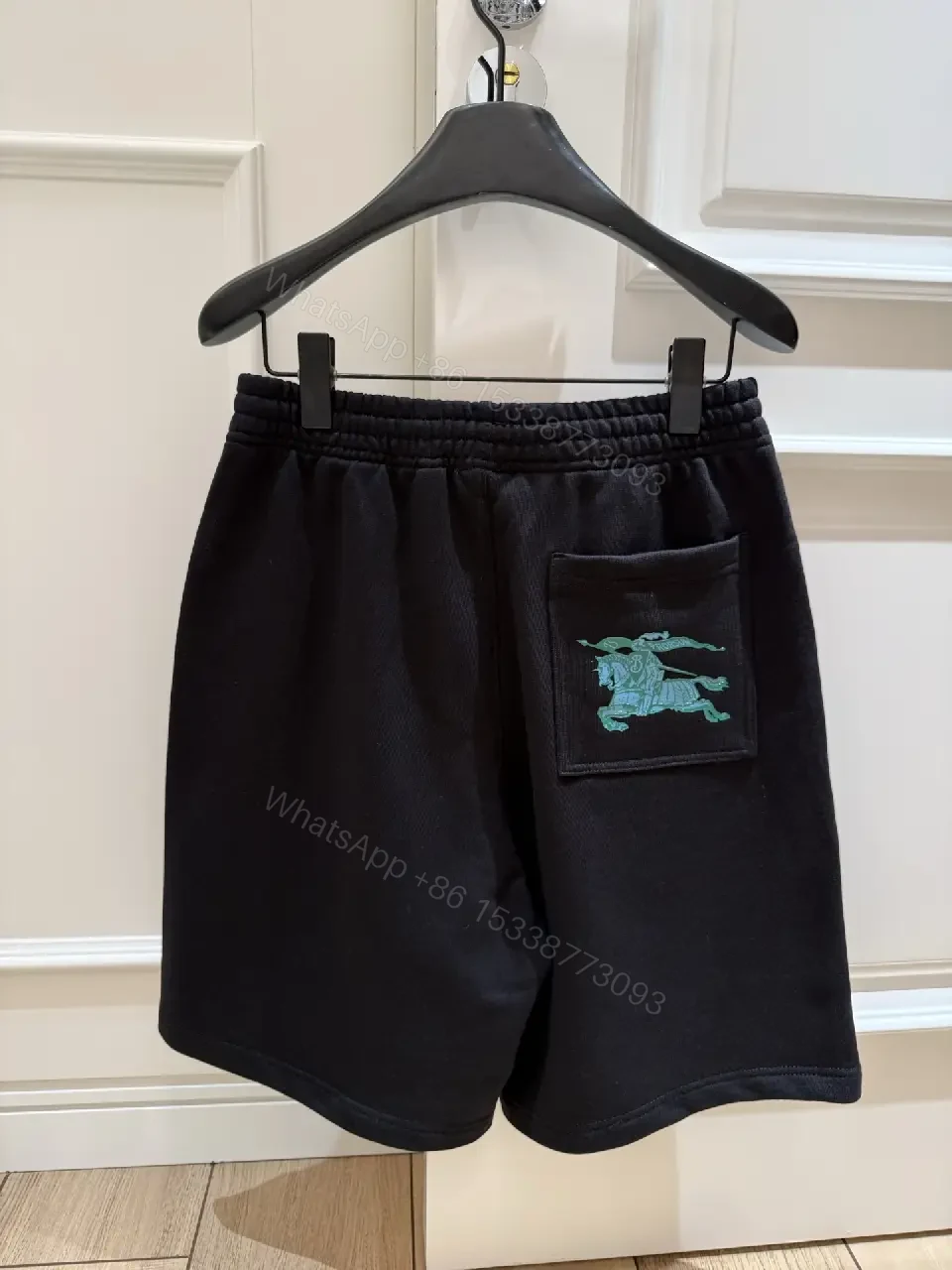 View 8 of Black Cotton Sweatshorts Burberry Logo